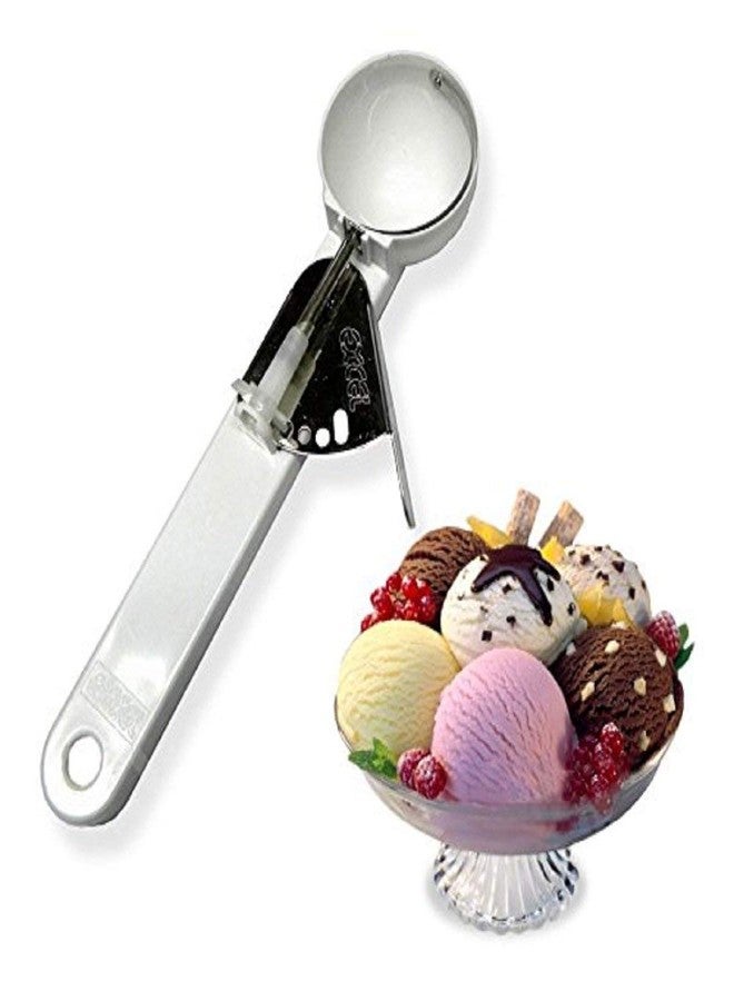Elexiq Plastic Handle and Steel Trigger ice Cream Fruit Baller Scoop Spoon for Serving Ice Cream/Dessert and Use Home Party/Kitchen - Image 2